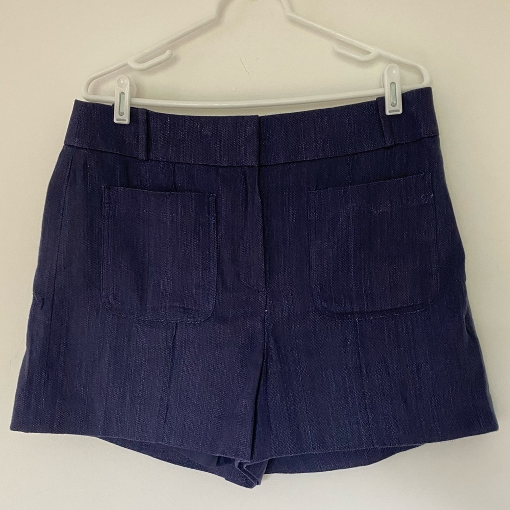 LOFT‎ NWT Linen, Cotton Navy Blue Shorts Women’s Sz 12
